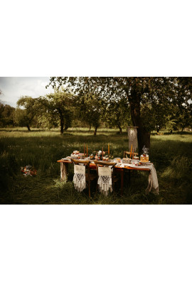 Tabliczki na krzesła z makramą