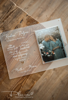 Obraz z sercem dla rodziców plexi