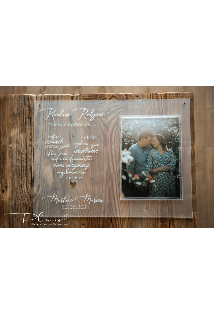 Obraz z sercem dla rodziców