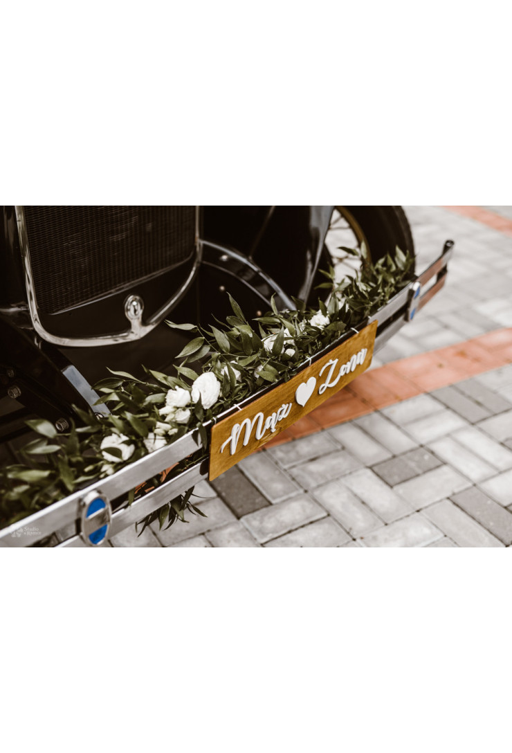 Tablica rejestracyjna z drewna