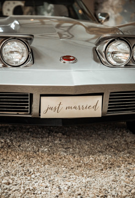 Tablica Just Married drewniana