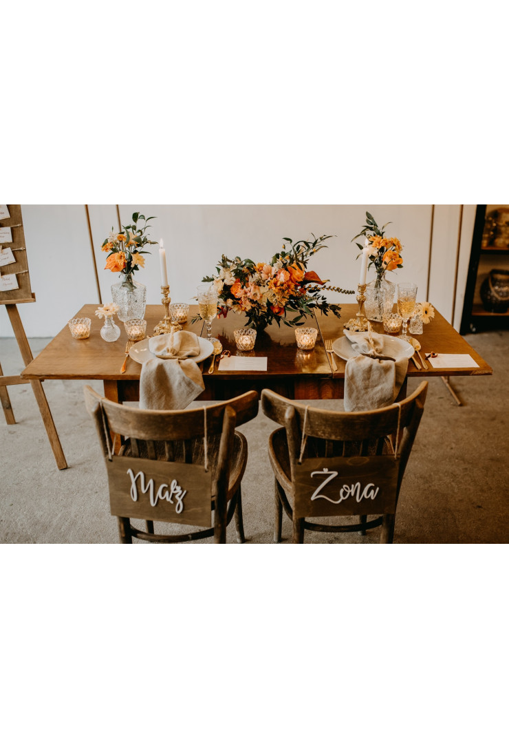 Tabliczki na krzesła Mąż Żona