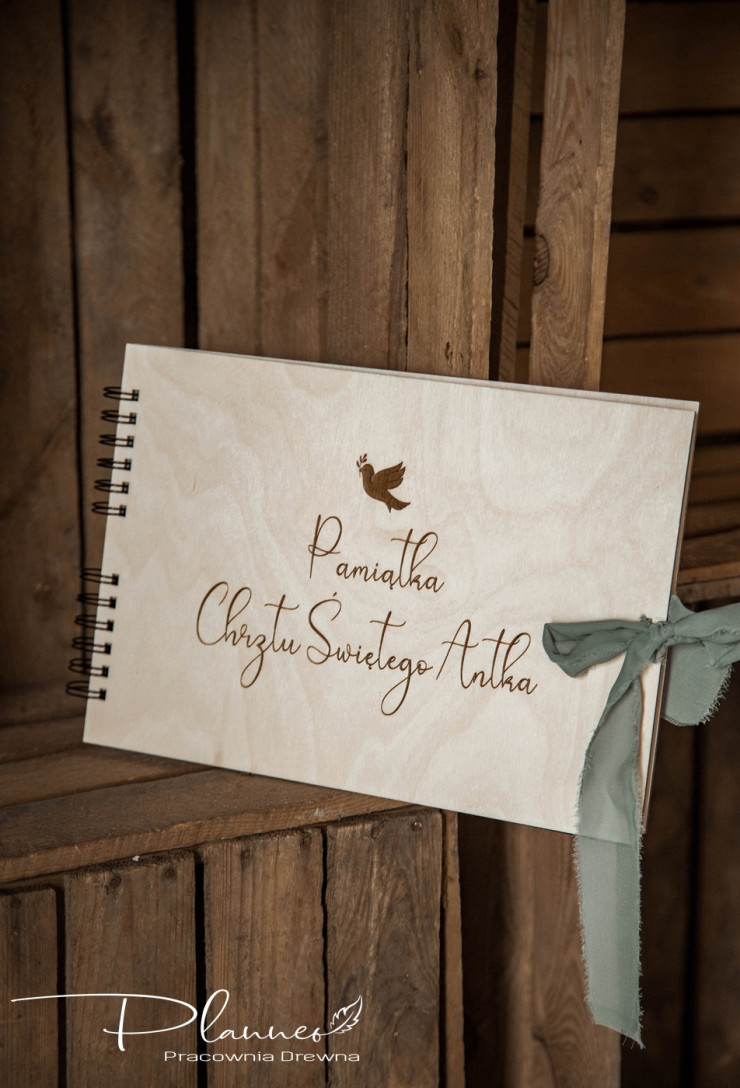 Album grawerowany Chrzest Święty Gołąb