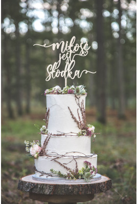 Topper Miłość jest słodka z serduszkiem