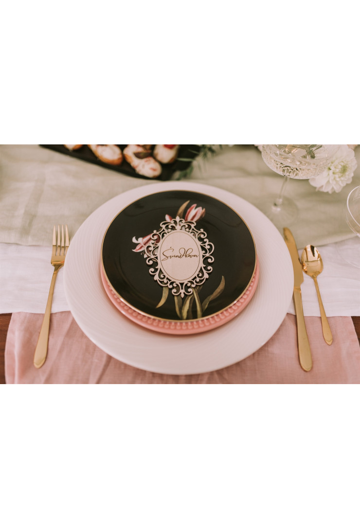 Winietka drewniana grawerowana ślubna