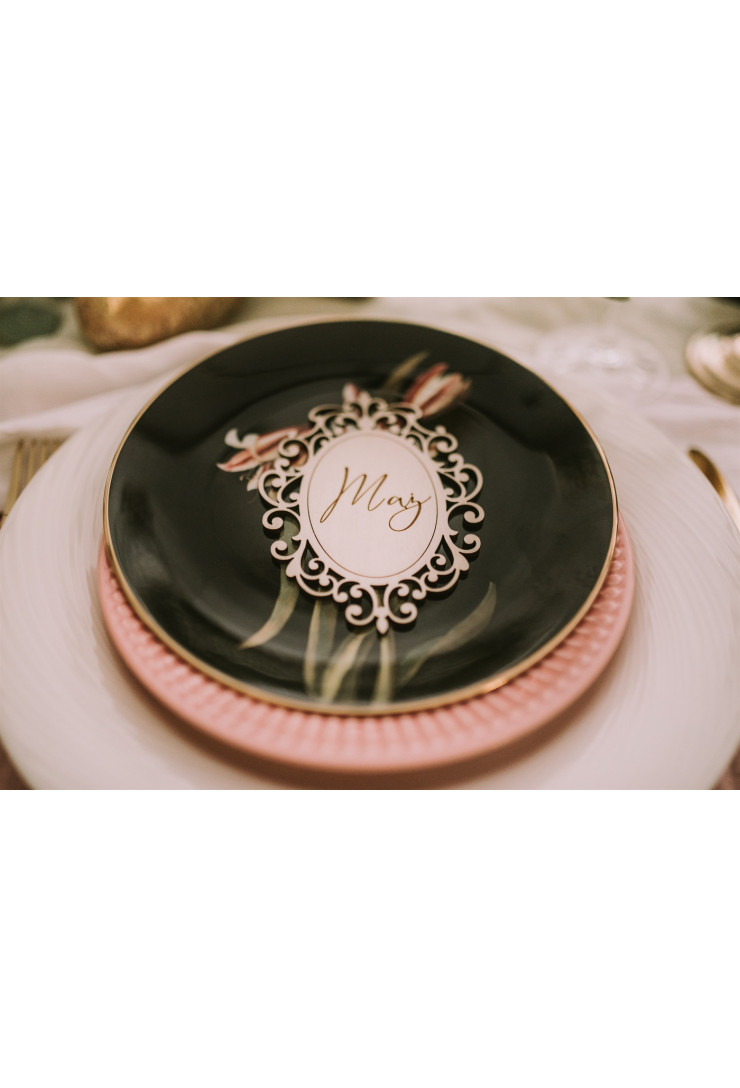 Winietka grawerowana ślubna drewniana