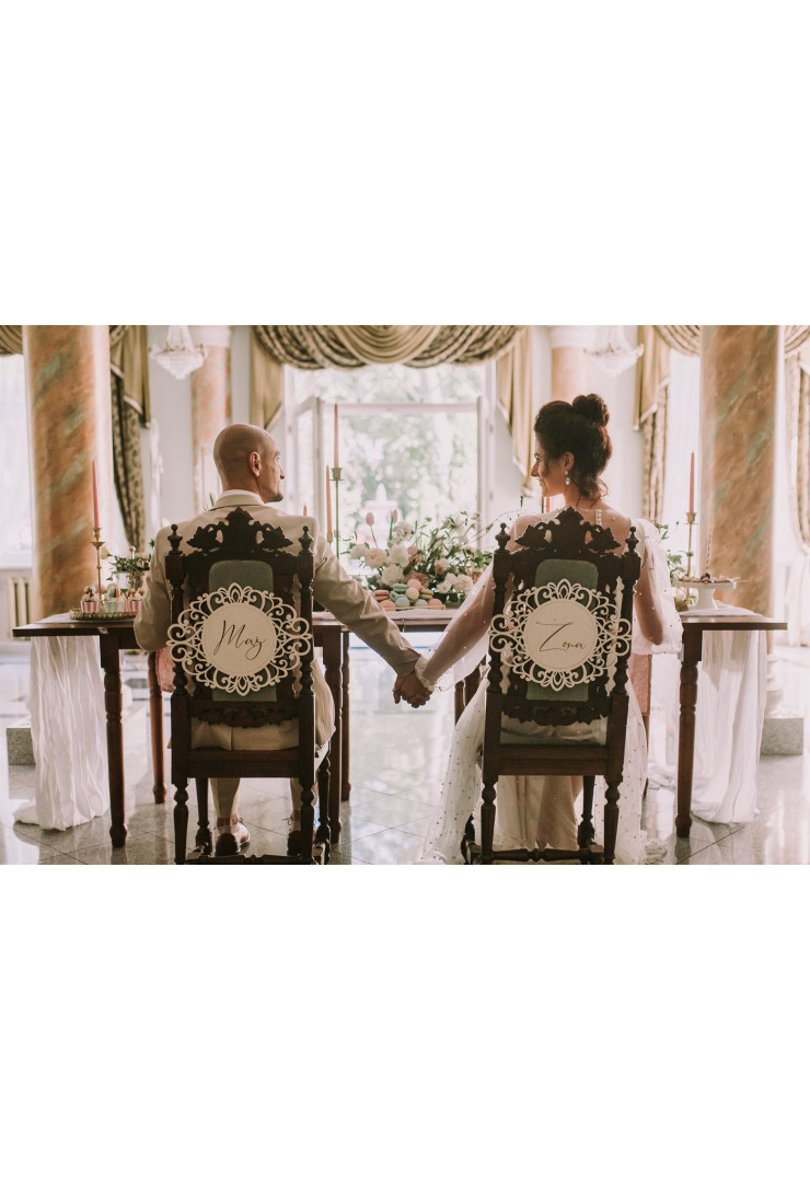 Tabliczki na krzesła Mąż Żona