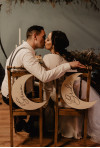 Tabliczki na krzesła Bride i Groom księżyce