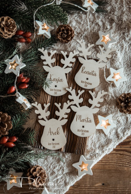 Winietki drewniane głowa renifera