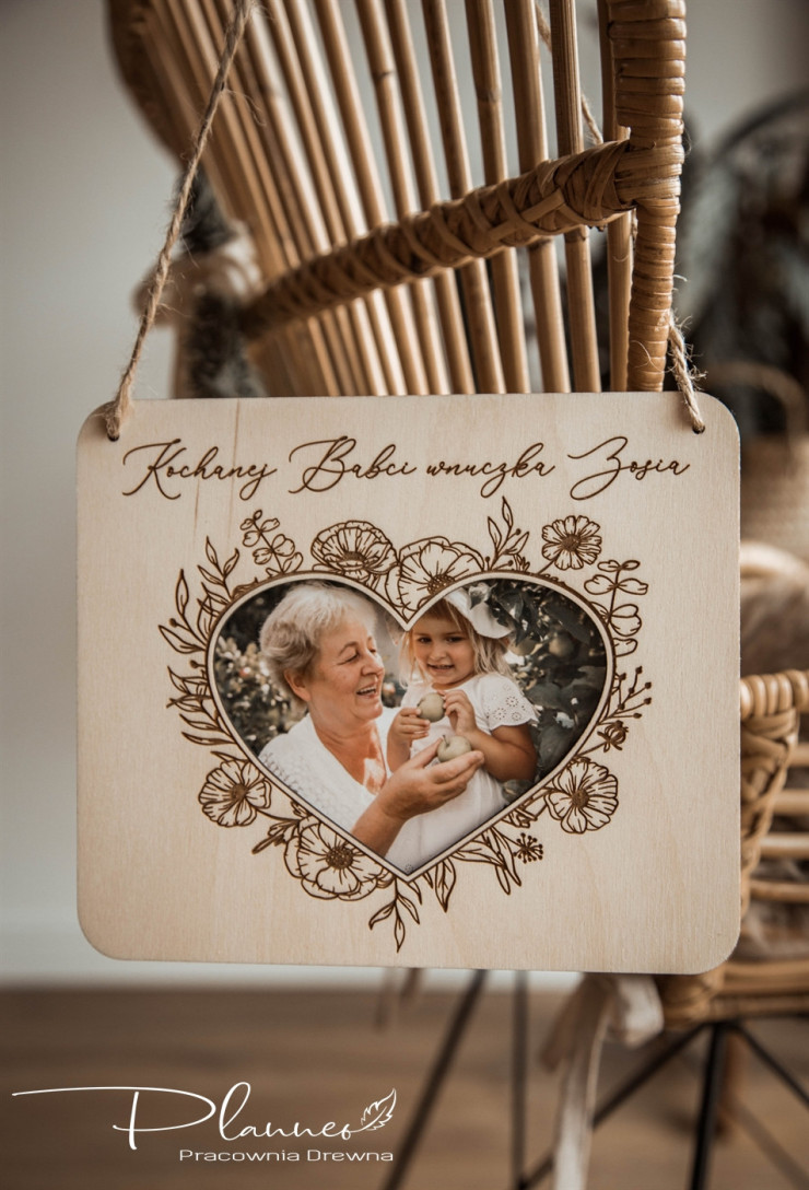 Drewniana ramka ze zdjęciem