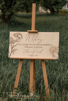 Tablica grawerowana piwonie