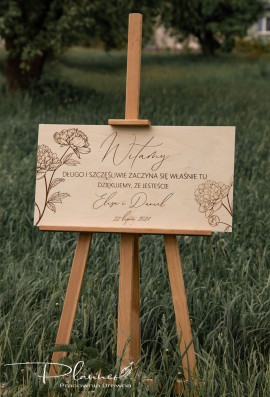 Tablica grawerowana piwonie