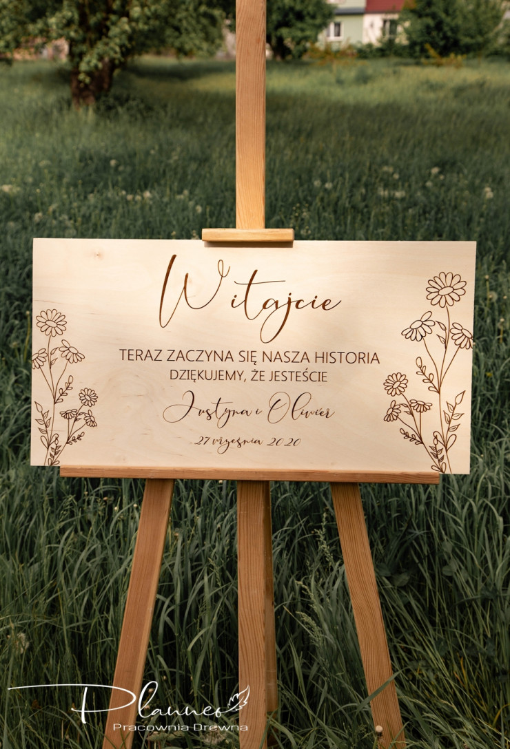 Tablica grawerowana stokrotki weselna