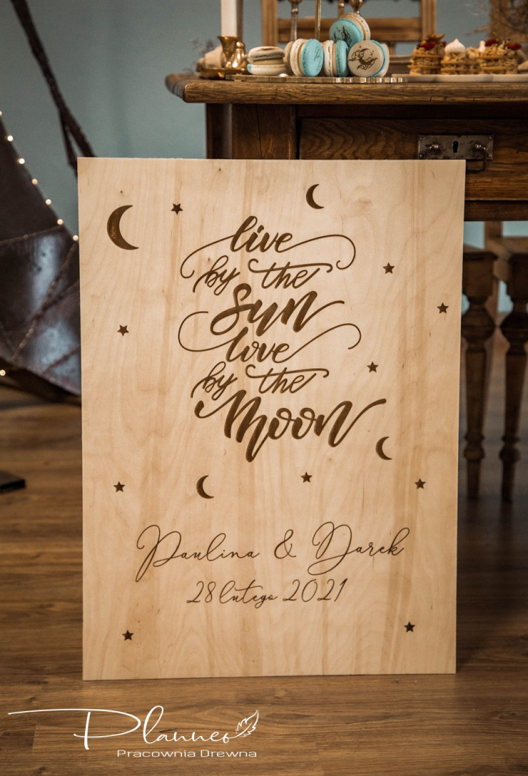 Tablica drewniana księżycowa