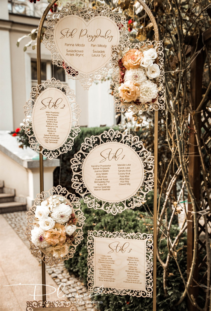 Table plan grawerowany