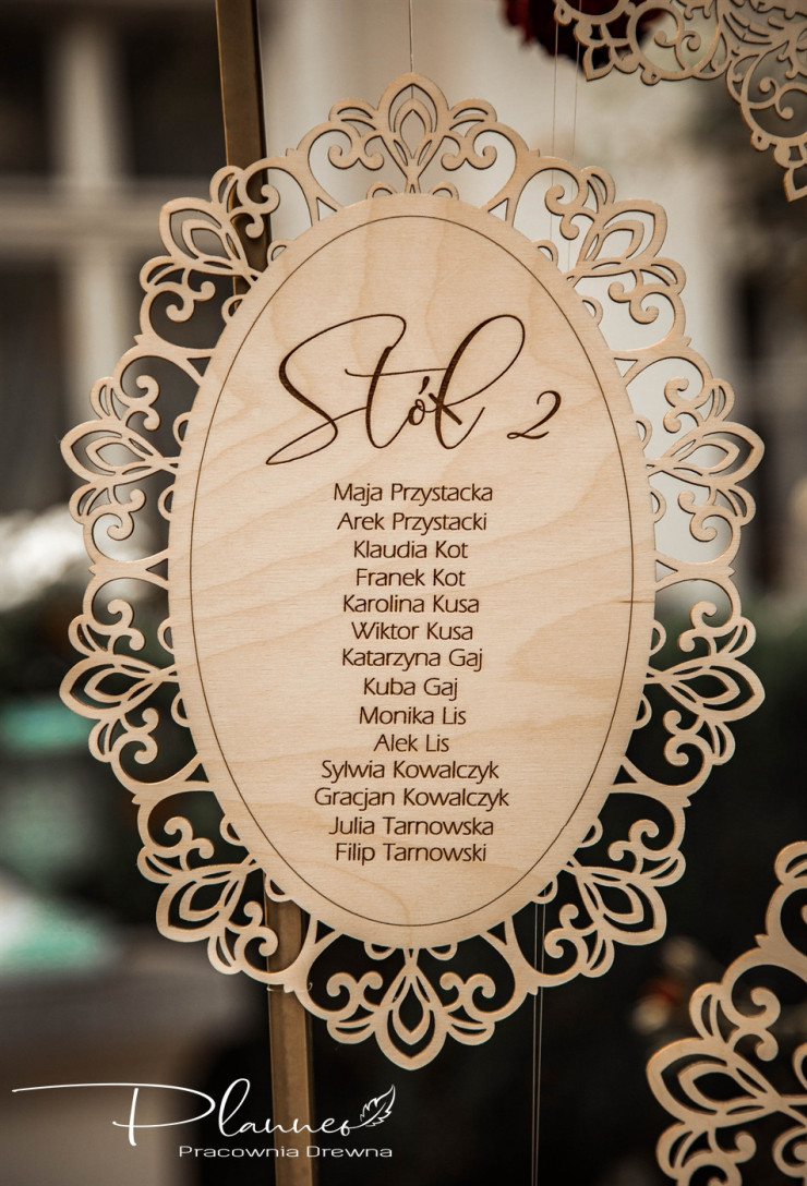 Grawerowany table plan