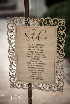 Tablica z listą gości