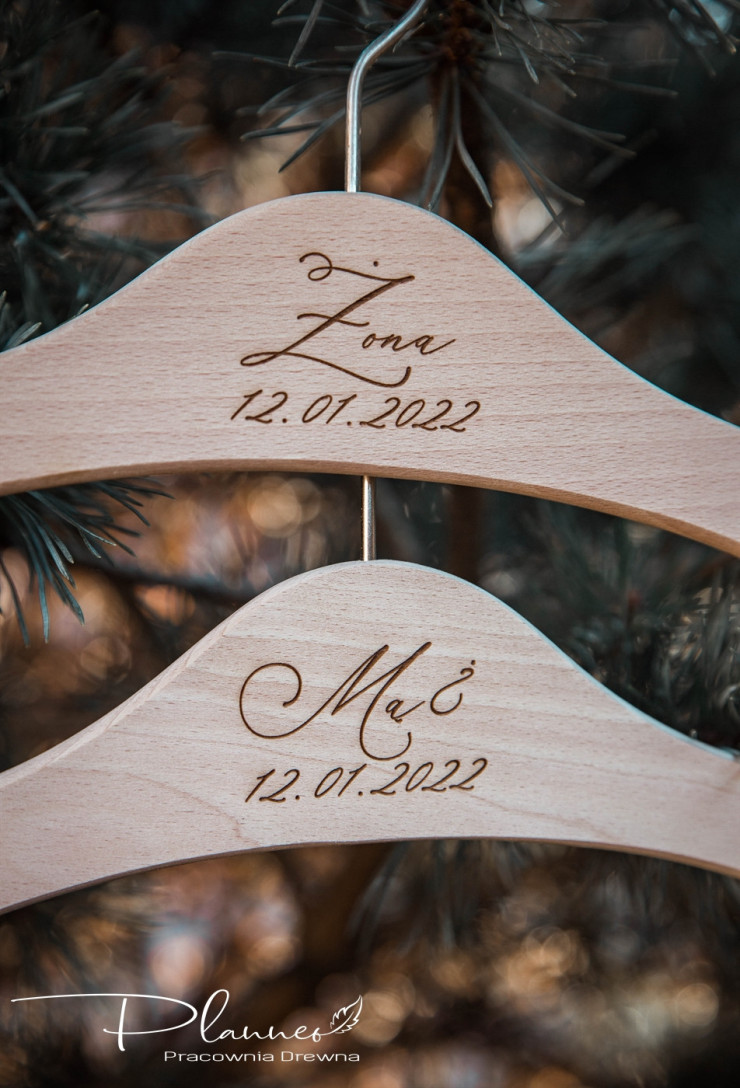 Drewniane wieszaki mąż żona