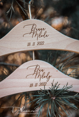 Drewniane wieszaki Pan Młody Panna Młoda