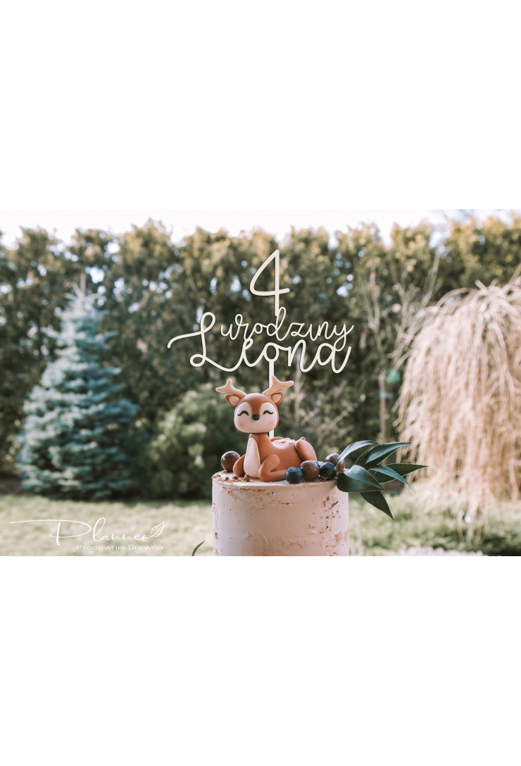 Topper drewniany urodzinowy