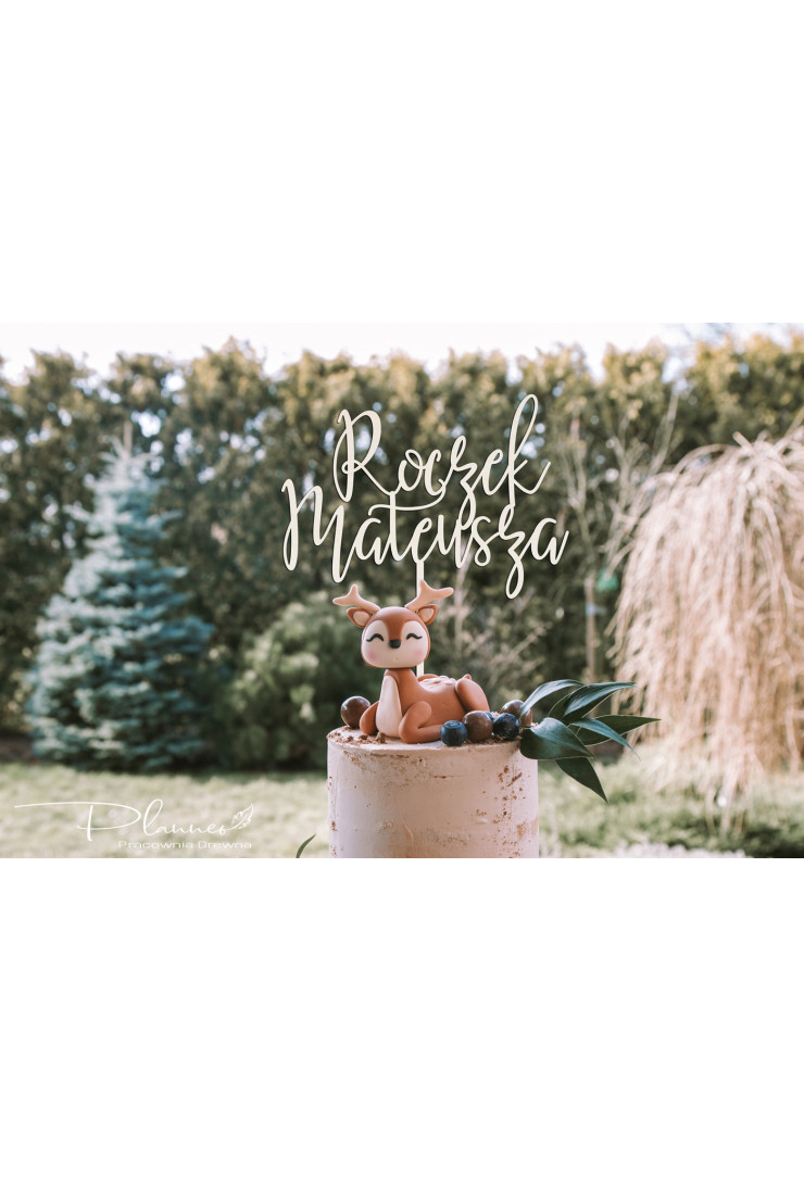 Topper drewniany Roczek z imieniem