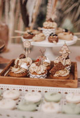 Minitoppery drewniane boho