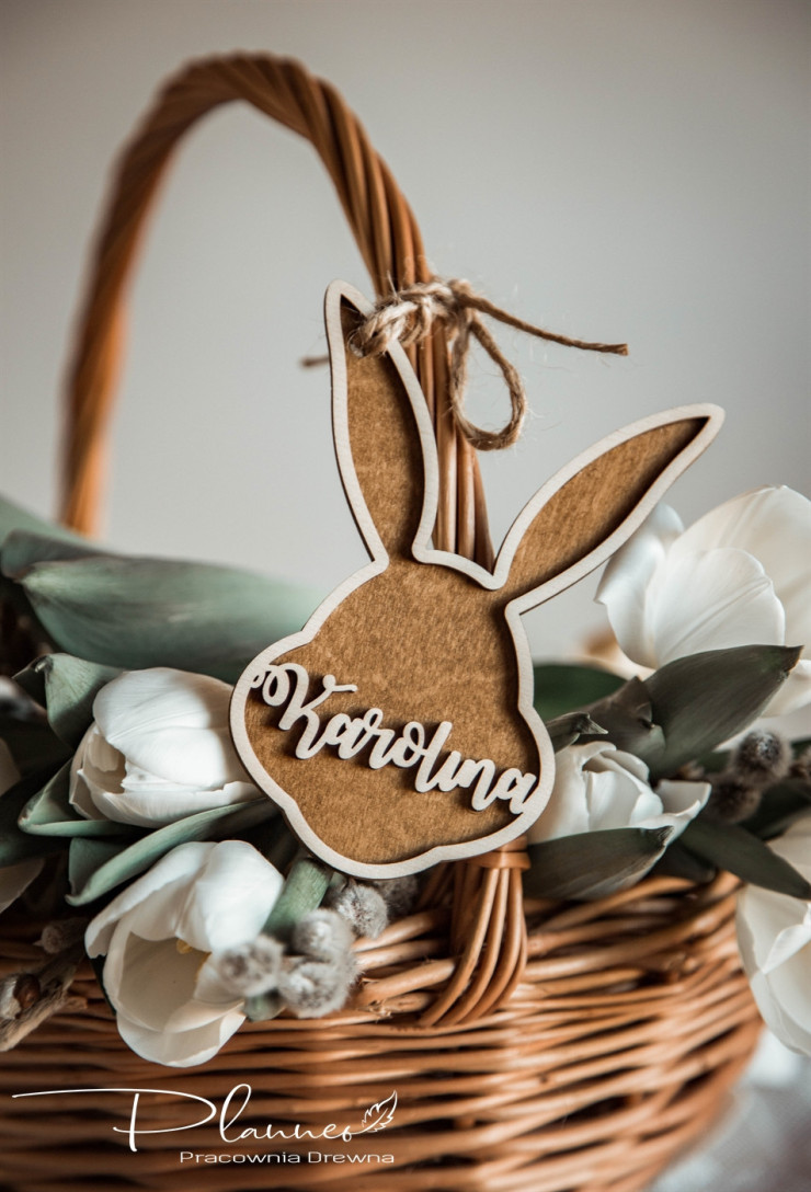 Głowa zajączka z imieniem