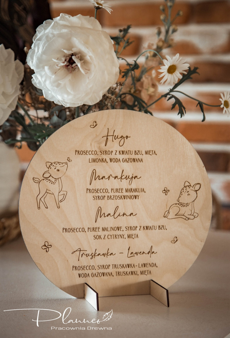 Tabliczka na drinki motyw leśny