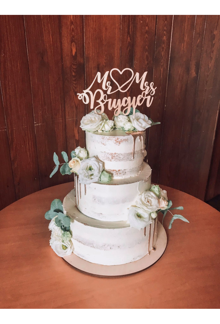 Topper drewniany na ślub