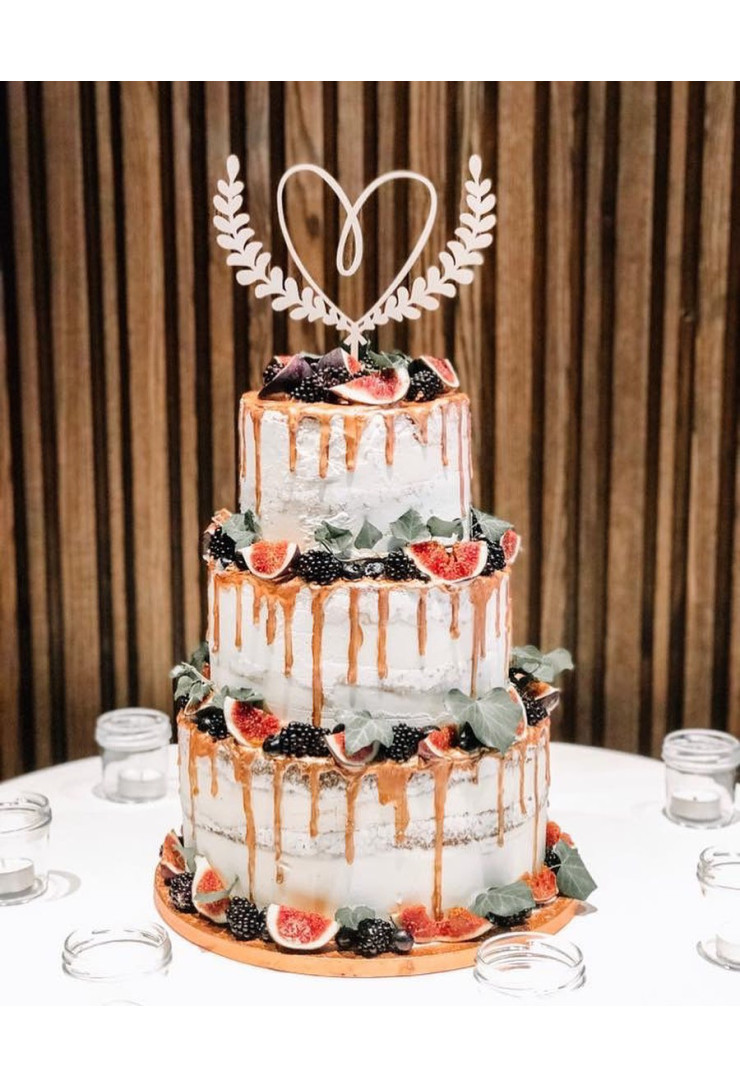 Drewniany topper ślubny