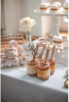 Drewniany Minitopper inicjały