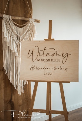 Tablica powitalna drewniana