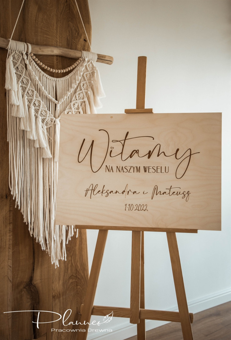 Tablica powitalna drewniana