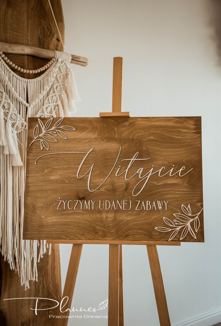 Tablica powitalna drewniana