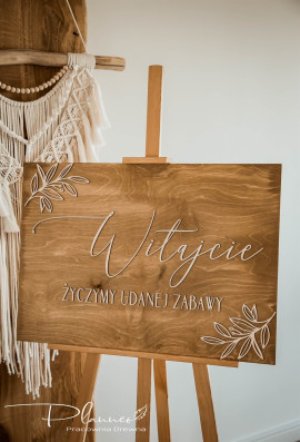 Tablica powitalna drewniana malowana