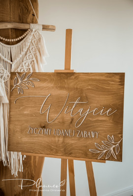 Tablica powitalna drewniana malowana