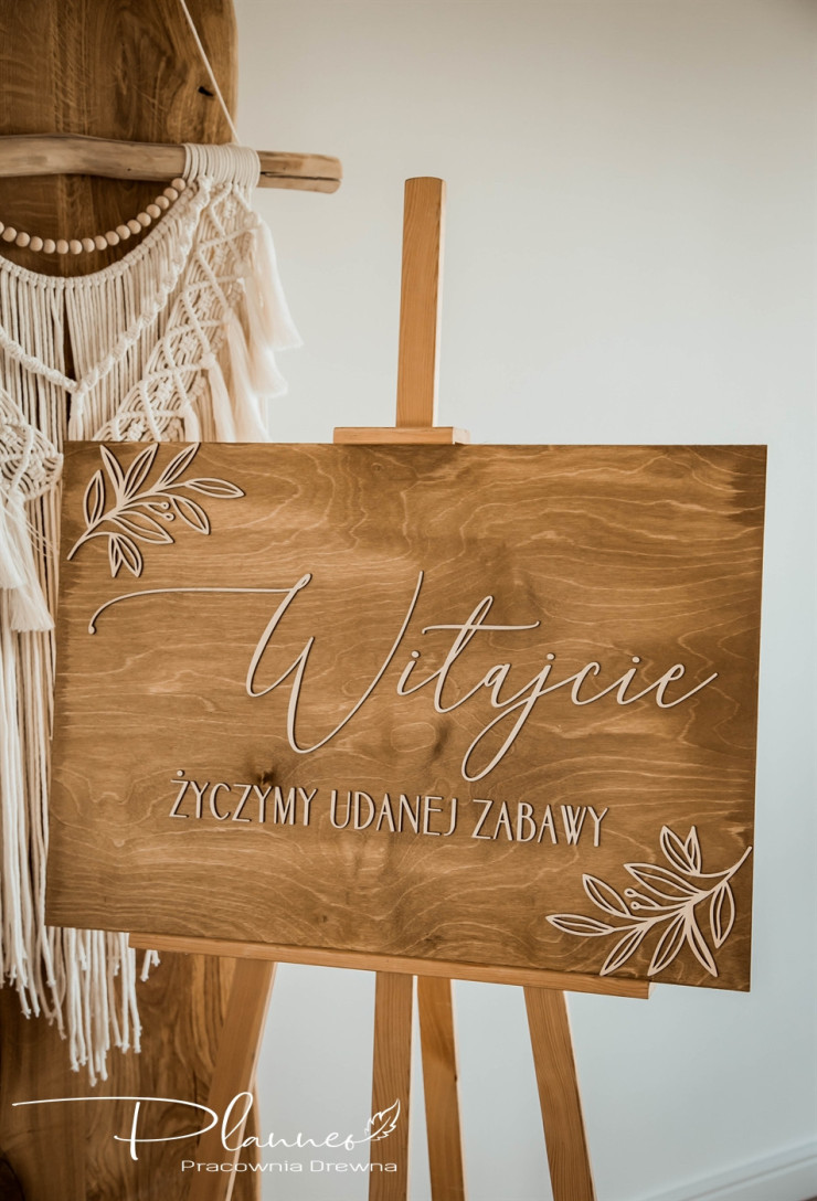 Tablica powitalna drewniana malowana