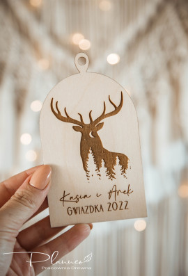 Bombka z imionami las jeleń