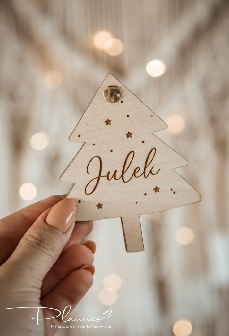 Choinka otwierana metryczka z grawerem