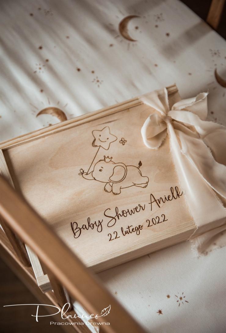 Pudełko wspomnień Baby Shower Słonik