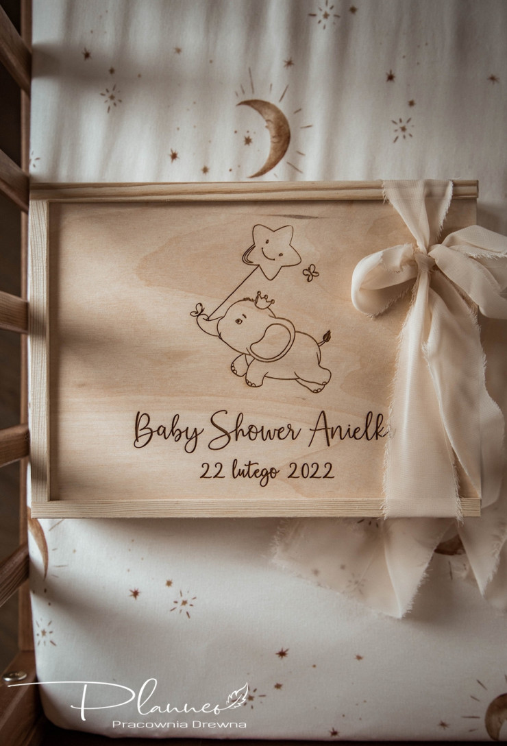 Pudełko wspomnień Baby Shower Słonik