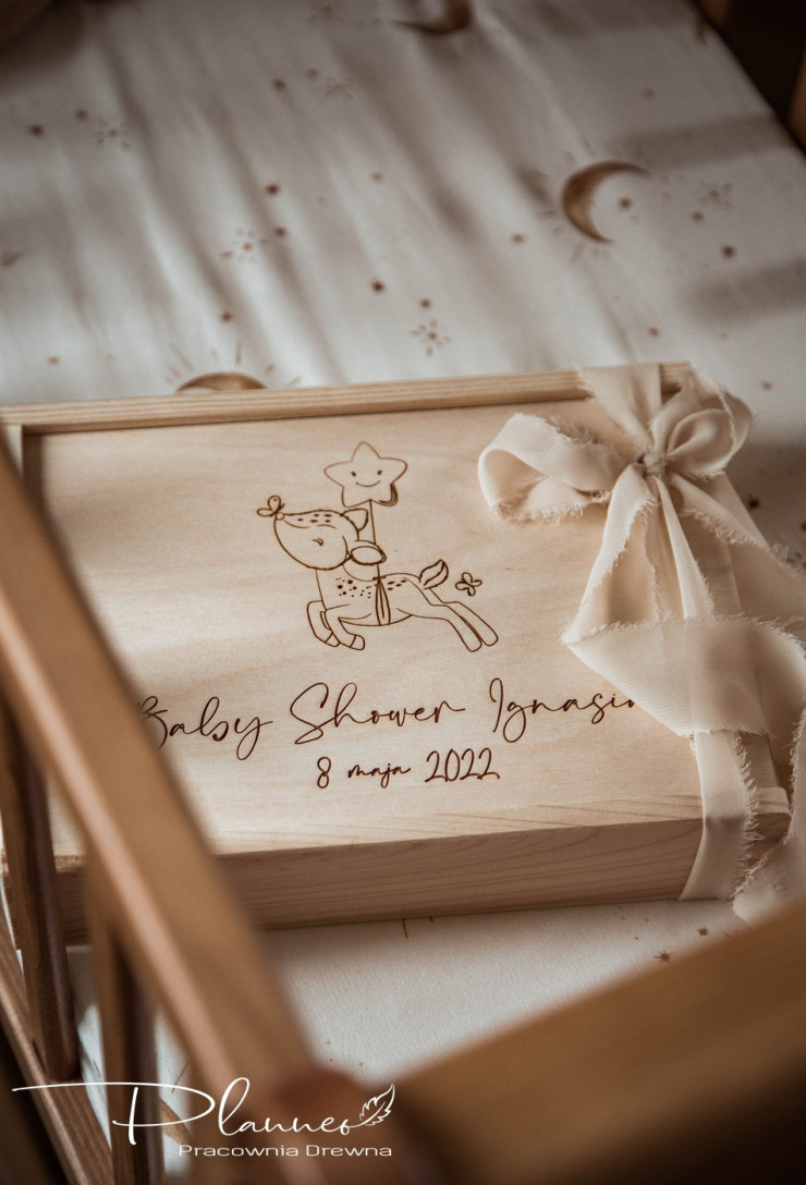 Pudełko wspomnień Baby Shower Jelonek
