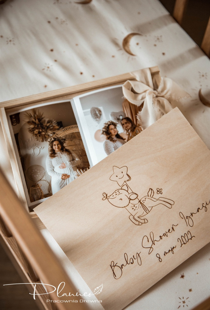 Pudełko wspomnień Baby Shower Jelonek