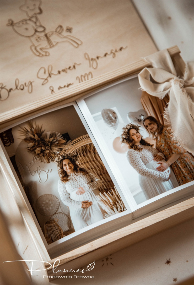 Pudełko wspomnień Baby Shower Jelonek