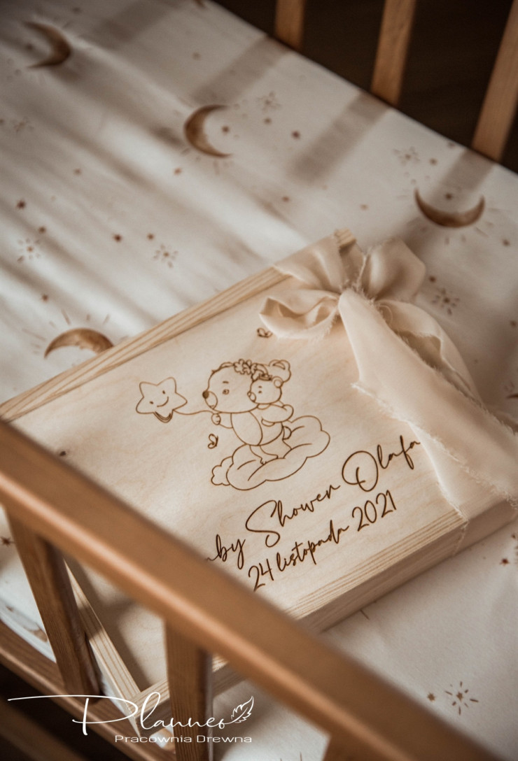 Pudełko wspomnień Baby Shower Miś