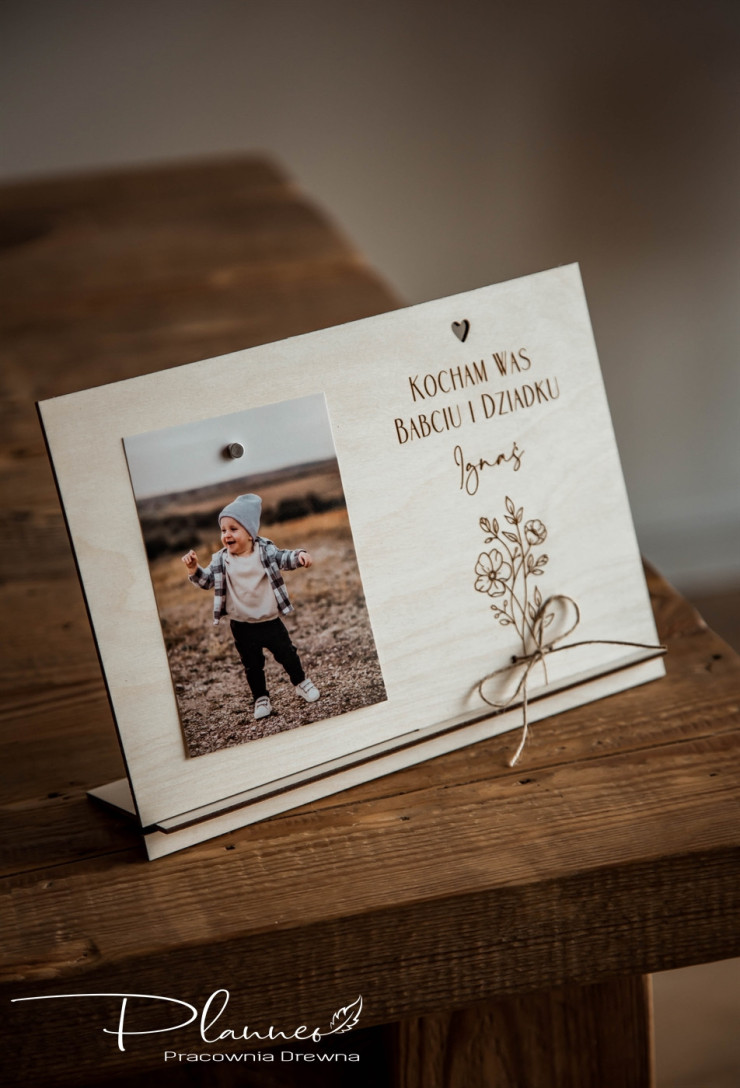 Drewniana ramka dla Babci i Dziadka