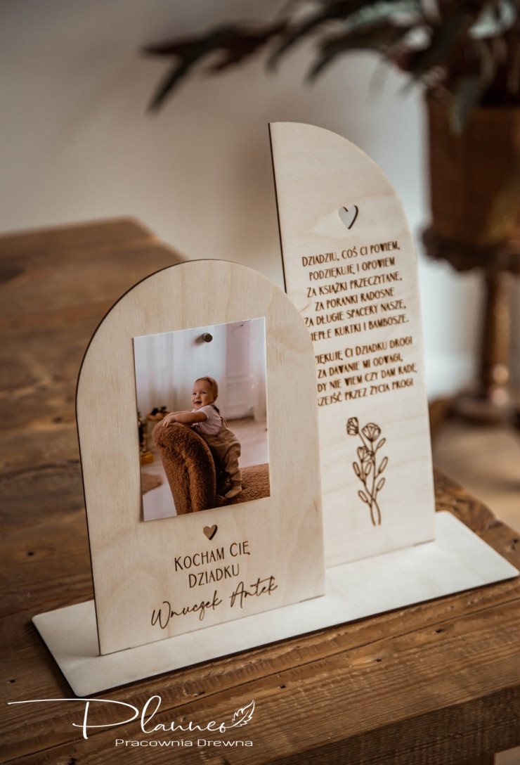 Drewniana ramka dla Dziadków