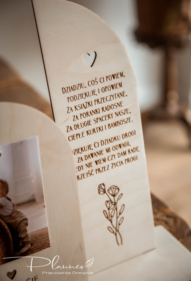 Drewniana ramka dla Dziadka