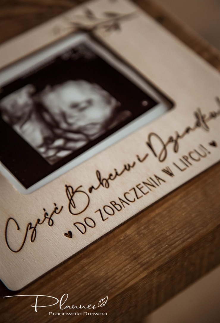 Drewniana ramka na zdjęcie USG