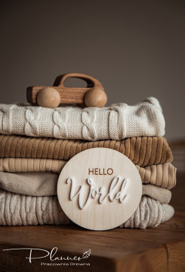 Tabliczka do zdjęć Hello World